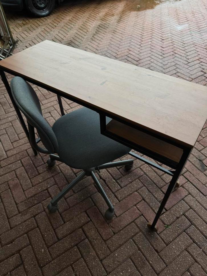 Ikea FJÄLLBO Laptoptafel - Zwart - 100x36x75 cm, Huis en Inrichting, Bureaus, Zo goed als nieuw, Bureau, Met wielen, Ophalen