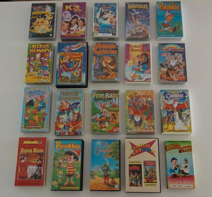 19 Tekenfilms voor Kinderen op Videoband, Cd's en Dvd's, VHS | Kinderen en Jeugd, Zo goed als nieuw, Overige soorten, Overige typen