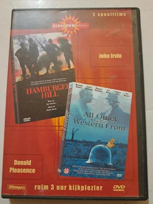 All Quiet on the Western Front + Hamburger Hill (1 disc), Cd's en Dvd's, Dvd's | Actie, Zo goed als nieuw, Oorlog, Boxset, Vanaf 16 jaar