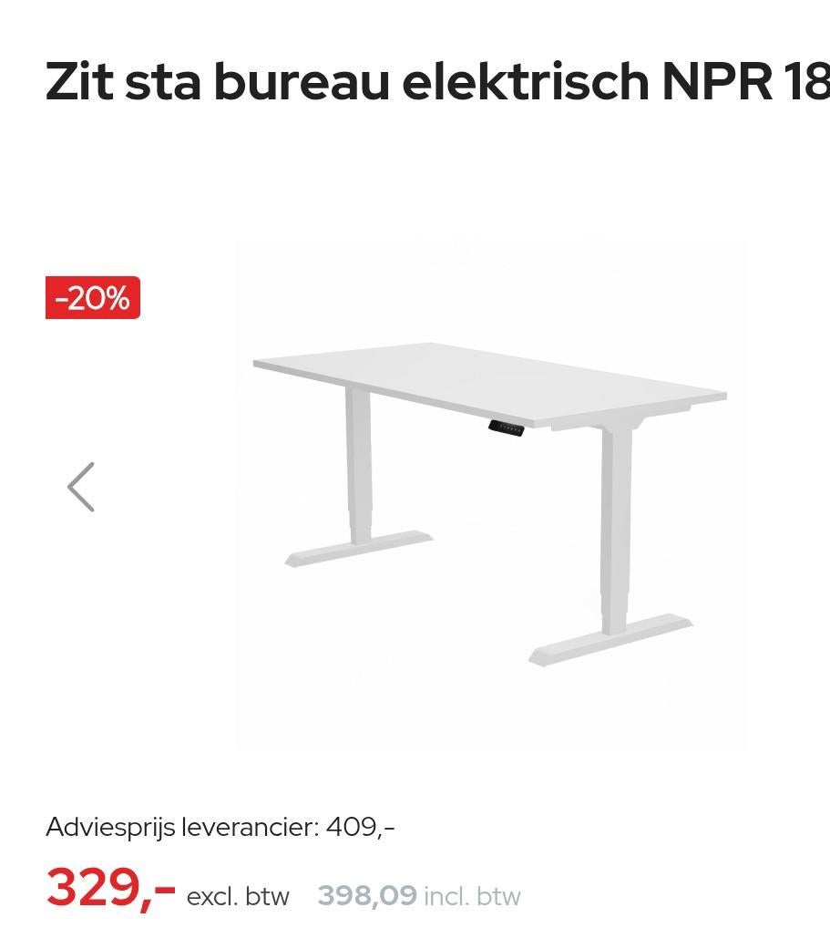 Elektrisch verstelbaar zit-sta bureau, Ophalen of Verzenden, In hoogte verstelbaar, Nieuw