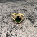 14k gouden ring met groen steen, Sieraden, Tassen en Uiterlijk, Ringen, Groen, Ophalen of Verzenden