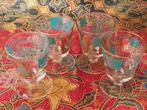 Vier mooie oude vintage glazen uit Amerika 11 cm., Ophalen of Verzenden