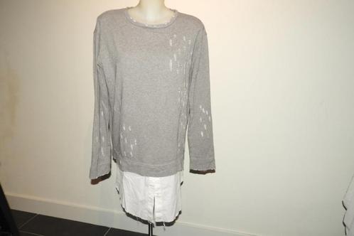 10 Days grijze sweater gaatjes slijtage look merk druk M, Kleding | Dames, Truien en Vesten, Gedragen, Maat 38/40 (M), Grijs, Verzenden