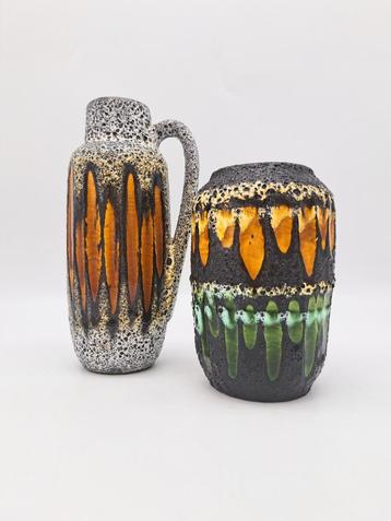 Set Vintage West Germany Fat Lava Vazen Scheurich  beschikbaar voor biedingen