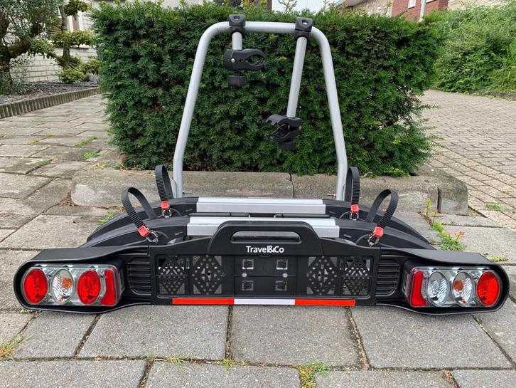 Travel en Co Touring 2 fietsendrager nog erg netjes, Auto diversen, Fietsendragers, Zo goed als nieuw, Trekhaakdrager, 2 fietsen