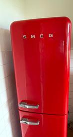 Smeg koelkast retro jaren 50 in de kleur rood, 60 cm of meer, Met vriesvak, 200 liter of meer, Gebruikt