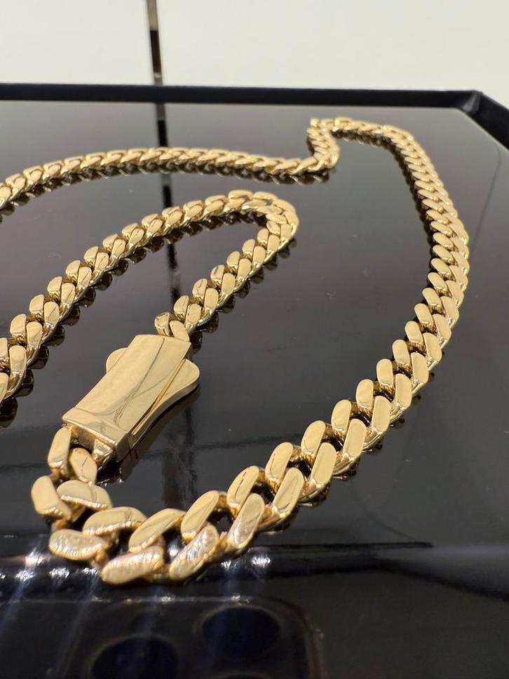 Prachtige 14k gouden cuban ketting, Sieraden, Tassen en Uiterlijk, Kettingen, Nieuw, Goud, Ophalen of Verzenden