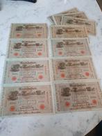 10  stuks 1000 biljetten Duitsland 1910, Postzegels en Munten, Bankbiljetten | Europa | Niet-Eurobiljetten, Ophalen of Verzenden