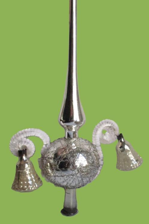 Kerst Piek~Kerstklokjes op Kerstpiek~Antieke Glazen Zilver k, Antiek en Kunst, Antiek | Overige Antiek, Ophalen of Verzenden