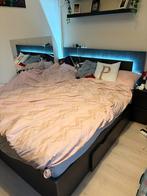 Zwart bed 160x200, Ophalen, Overige materialen, Zwart, Tweepersoons