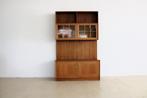 vintage wandmeubel | staand wandsysteem | jaren 60 | Zweeds, Ophalen of Verzenden, Gebruikt, Glas, Met deur(en)
