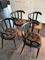4 Ikea ps 2012 Vintage eetkamer/tuinstoelen, Ophalen, Gebruikt, Zwart, Hout