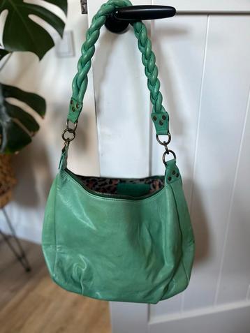 Chabo Bags Mintgroene Leren Tas Panterprint beschikbaar voor biedingen