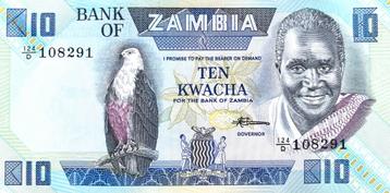 10 Kwacha Zambia 1988 Bankbiljet UNC #ZM4 beschikbaar voor biedingen