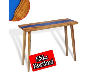 NIEUWE Sidetable 100 cm teakhout en hars Op=Op! 