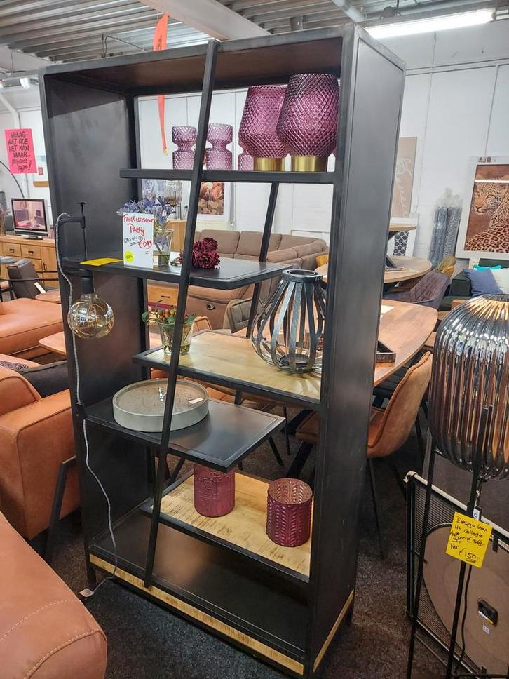 Wandkast Indistrieel Mango 100 x 40 x 190 met 50% NIEUW, Huis en Inrichting, Kasten | Wandmeubels, Nieuw, 150 tot 200 cm, Minder dan 150 cm