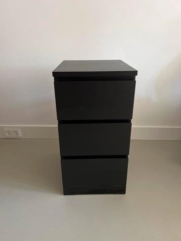 IKEA MALM ladekast 3 lades – zwart beschikbaar voor biedingen
