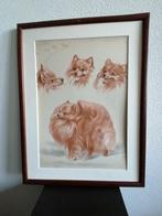 Honden Dogs Origineel Litho Print Diana Thorne Lijst 1944, Antiek en Kunst, Kunst | Litho's en Zeefdrukken, Ophalen of Verzenden