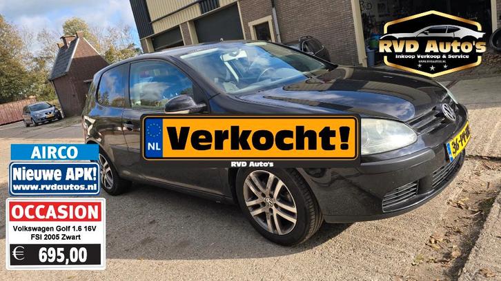 (Niet meer te koop) Volkswagen Golf 1.6 16V FSI 2005, Auto's, Volkswagen, Bedrijf, Golf, ABS, Airbags, Airconditioning, Alarm