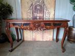 Grote sidetable, haltafel, wandconsole met marmeren blad , Antiek en Kunst, Ophalen