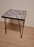 Vintage Bijzettafel Mozaïek Metalen Hairpin Poten '50s, Huis en Inrichting, Tafels | Bijzettafels, Minder dan 45 cm, Minder dan 55 cm