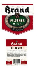 Bieretiket Brand Pilsener Bier 30 cl thte feb92 no 199301, Ophalen of Verzenden, Zo goed als nieuw, Overige typen, Overige merken