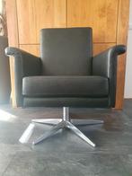 Nieuwe fauteuil Gealux Smarald in zwart leer, Nieuw, Leer, Ophalen of Verzenden