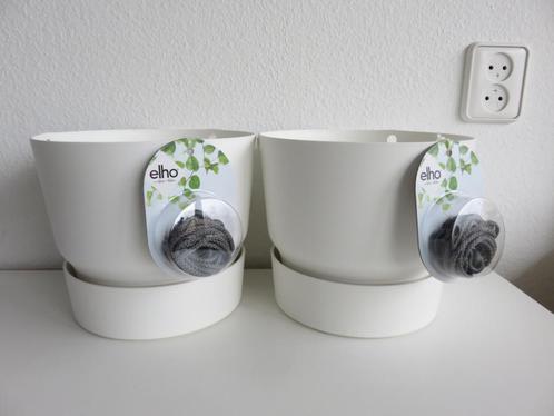 2 Elho Greenville hangpotten, hanging basket, hangschaal wit, Tuin en Terras, Bloembakken en Plantenbakken, Nieuw, Kunststof, Balkon