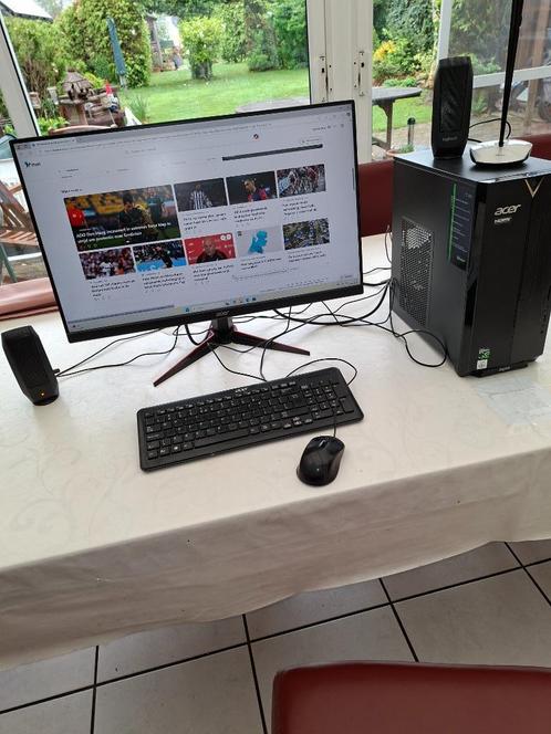 Complete Acer Desktop PC met randapparatuur, Computers en Software, Desktop Pc's, Gebruikt, HDD, SSD, Met videokaart, Met monitor