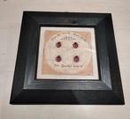 Vintage schilderij prent vier lieveheersbeestjes S. Hely, Minder dan 50 cm, Verzenden, Zo goed als nieuw, Minder dan 50 cm