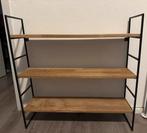 Houten wandrek met zwart metalen frame, Ophalen, Gebruikt