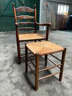 Antieke stoel met kruk, Ophalen of Verzenden