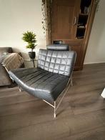 Leolux Volare Fauteuil - Zwart Leer, Huis en Inrichting, Ophalen, Gebruikt, Leer, 75 tot 100 cm