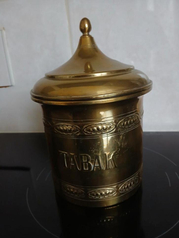 Mooie oude koperen tabakspot, Huis en Inrichting, Woonaccessoires | Kandelaars en Kaarsen, Ophalen of Verzenden