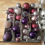 Kerstballen glas, paars ,zilver, piek ster, slingers, Diversen, Kerst, Ophalen, Zo goed als nieuw