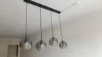Hanglamp met 4 bollen rookglas E27, Huis en Inrichting, Lampen | Hanglampen, Ophalen, Zo goed als nieuw, Minder dan 50 cm