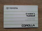 OWNERS MANUAL - TOYOTA COROLLA E10 + 4EFE, Verzenden