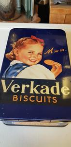 Vintage verkade biscuits koeken trommel blik, Verzamelen, Blikken, Koek(jes), Gebruikt, Ophalen of Verzenden, Verkade