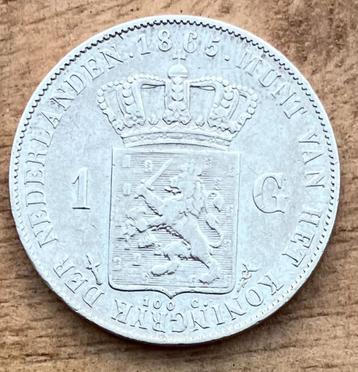 nette 1 gulden 1865 Willem III beschikbaar voor biedingen