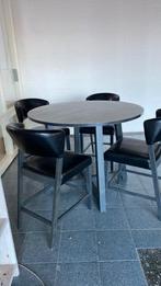 Bartafel set met 4 stoelen Zwart Antraciet, Huis en Inrichting, Tafels | Statafels, Ophalen, Gebruikt