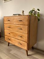 Ladekast vintage 1960 | eiken | pootjes | *bezorgoptie, Gebruikt, Eikenhout, 3 of 4 laden, Minder dan 100 cm