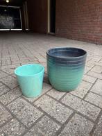 2x Plantenpotten voor binnen/buiten, Kunststof, Gebruikt, Rond, Binnen