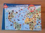 Djeco observatie puzzel dieren, Ophalen of Verzenden, Meer dan 50 stukjes, Zo goed als nieuw, 4 tot 6 jaar