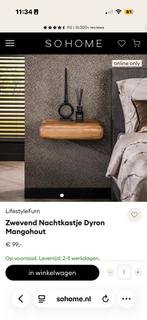 Zwevend Nachtkastje Dyron Mangohout (So Home), Minder dan 45 cm, Ophalen of Verzenden, Zo goed als nieuw, Minder dan 55 cm