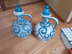 2 mooie aardenwerken kruikjes/ vazen, Ophalen, Overige kleuren, Glas, Minder dan 50 cm
