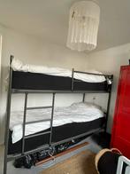 Metalen stapelbed, of twee enkele bedden antraciet, Huis en Inrichting, Slaapkamer | Stapelbedden en Hoogslapers, Ophalen, Gebruikt