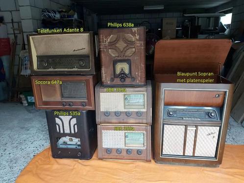 20 oude radio's, 3 platenspelers en gratis 100 buizen, Antiek en Kunst, Antiek | Tv's en Audio, Ophalen
