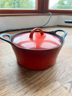 Oranje gietijzeren braadpan met deksel, Huis en Inrichting, Keuken | Potten en Pannen, Gebruikt, Ophalen of Verzenden, Koekenpan of Braadpan