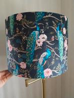 Velvet lampenkap pauwen/bloemen, Ophalen of Verzenden, Zo goed als nieuw, Rond, 25 tot 50 cm