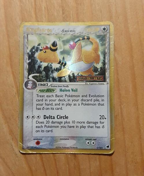 Ampharos 1/101 Ex Dragon Frontiers Reverse Holo Pokémon, Hobby en Vrije tijd, Verzamelkaartspellen | Pokémon, Gebruikt, Losse kaart
